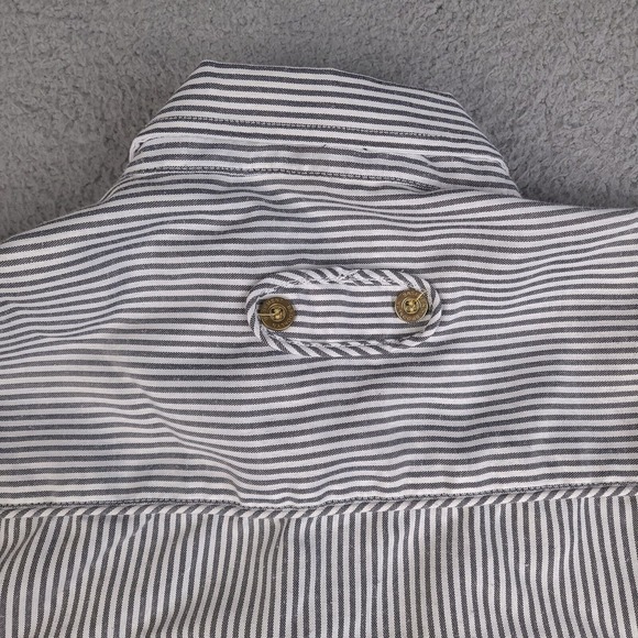 Brooklyn Basement Shirt Mens XL White Striped Button Down Urban Short Sleeve - Picture 11 of 16